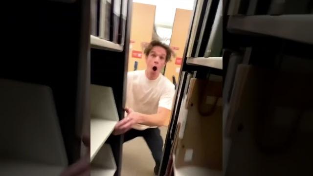 Bookshelf escape challenge fail! Bookshelf escape challenge fail!