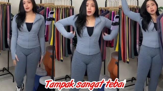 Leging ketat tebal terlihat saat live jualan online Leging ketat tebal terlihat saat live jualan online