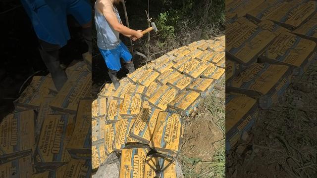 Building a concrete bag retaining wall update Building a concrete bag retaining wall update