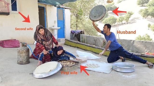 محبت!:baking local bread by the first lady and the jealousy and attack of the second lady... محبت!:baking local bread by the first lady and the jealousy and attack of the second lady...