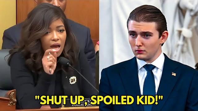 Barron trump tries to humiliate jasmine crockett - her response left him begging on live tv! Barron trump tries to humiliate jasmine crockett - her response left him begging on live tv!