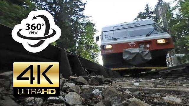 360° camera under narrow gauge railway train (4k) 360° camera under narrow gauge railway train (4k)