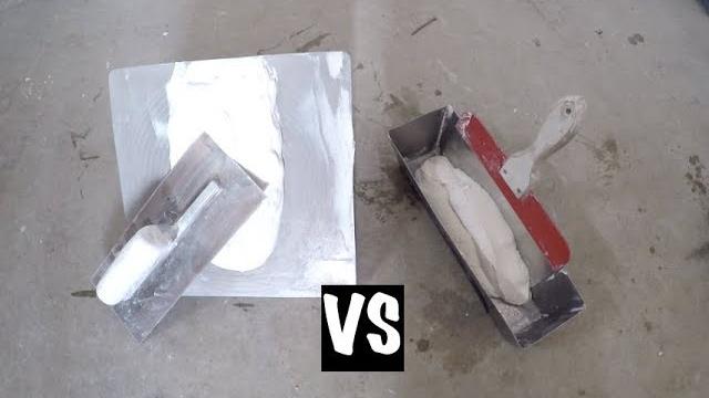 Hawk and trowel vs pan and knife Hawk and trowel vs pan and knife