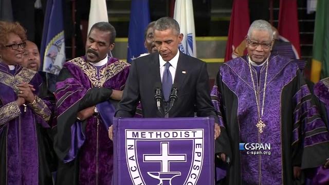 President obama sings amazing grace (c-span) President obama sings amazing grace (c-span)