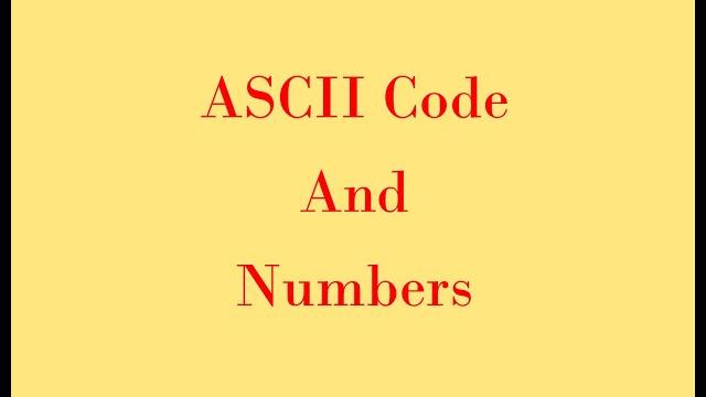 Extra info: ascii codes and numbers Extra info: ascii codes and numbers