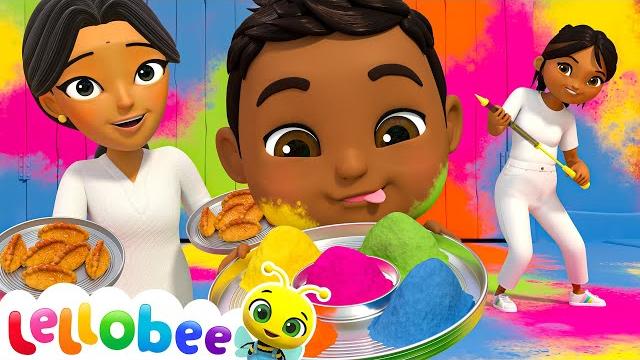 Happy holi! celebrate the festival of colors with rishi! | lellobee song for children - kids karaoke Happy holi! celebrate the festival of colors with rishi! | lellobee song for children - kids karaoke