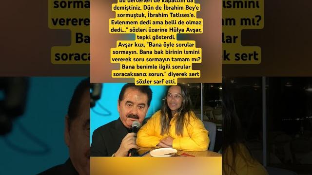 Hülya avşar i̇brahim tatlıses'li soru gelince tepki gösterdimuhabirin, "uzun zamandır yalnızsınız ama Hülya avşar i̇brahim tatlıses'li soru gelince tepki gösterdimuhabirin, "uzun zamandır yalnızsınız ama