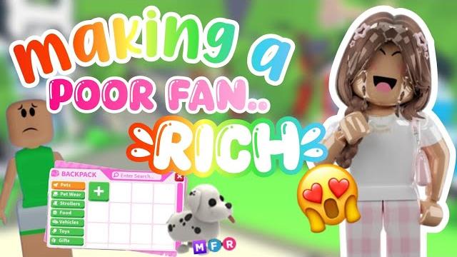 Making a poor fan's account rich in adopt me! Making a poor fan's account rich in adopt me!