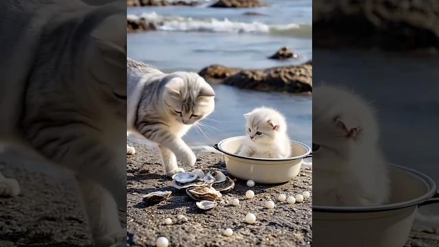Cat’s special meal for her kitten | sea shell cooking love | heartwarming story | excelnest academy Cat’s special meal for her kitten | sea shell cooking love | heartwarming story | excelnest academy