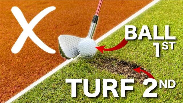 Simple golf tips - hit the ball then the turf Simple golf tips - hit the ball then the turf