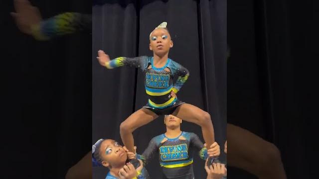 She is serving!! #cheer #stunt She is serving!! #cheer #stunt