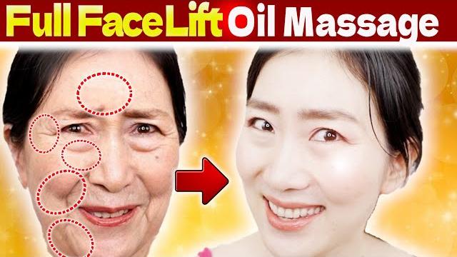 Full face oil massage for lifting up sagging and removing wrinkles to brighten your entire face Full face oil massage for lifting up sagging and removing wrinkles to brighten your entire face