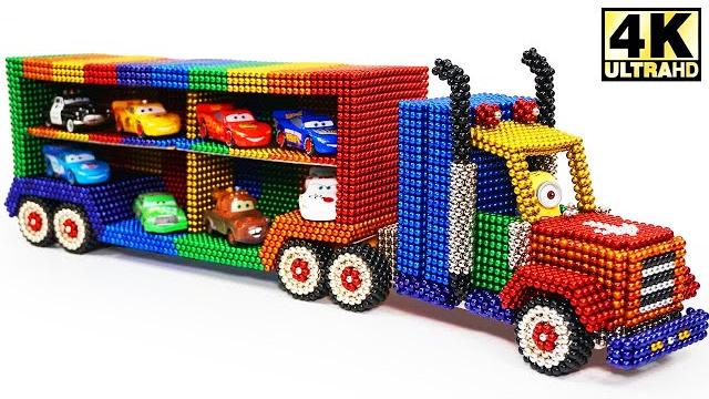 Bricolaje cómo hacer un camión de transporte lightning mcqueen con bolas magnéticas asmr Bricolaje cómo hacer un camión de transporte lightning mcqueen con bolas magnéticas asmr
