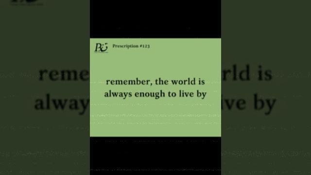Prescription #123 | one world is enough Prescription #123 | one world is enough