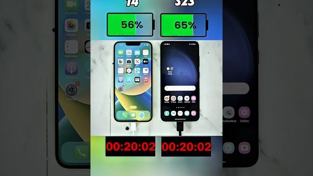 Samsung galaxy s23 vs iphone 14 – charging test you won’t believe! #shorts #viralvideo Samsung galaxy s23 vs iphone 14 – charging test you won’t believe! #shorts #viralvideo