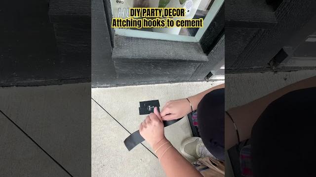 Watch this quick tutorial to see exactly how to attach hooks to cement. #diy #diypartydecor Watch this quick tutorial to see exactly how to attach hooks to cement. #diy #diypartydecor