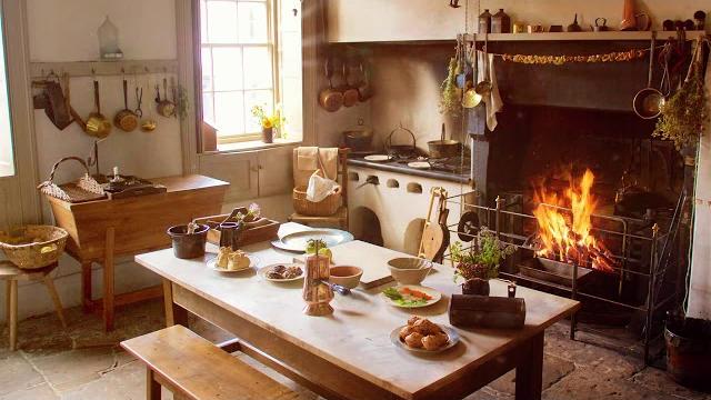Ambience/asmr: 18th century kitchen & fireplace, 5 hours Ambience/asmr: 18th century kitchen & fireplace, 5 hours