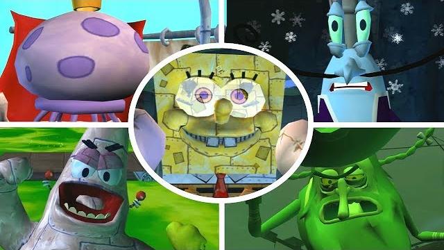Spongebob battle for bikini bottom - all bosses (no damage) Spongebob battle for bikini bottom - all bosses (no damage)