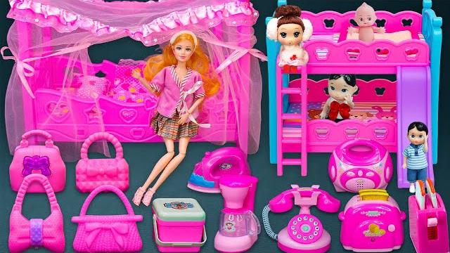 15 minutes satisfying with unboxing barbie pink princess house toys play set review toys asmr 15 minutes satisfying with unboxing barbie pink princess house toys play set review toys asmr