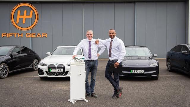 New tesla model 3 vs bmw i4, ioniq 6 & vw id.7: who wins the repmobile crown? | fifth gear New tesla model 3 vs bmw i4, ioniq 6 & vw id.7: who wins the repmobile crown? | fifth gear