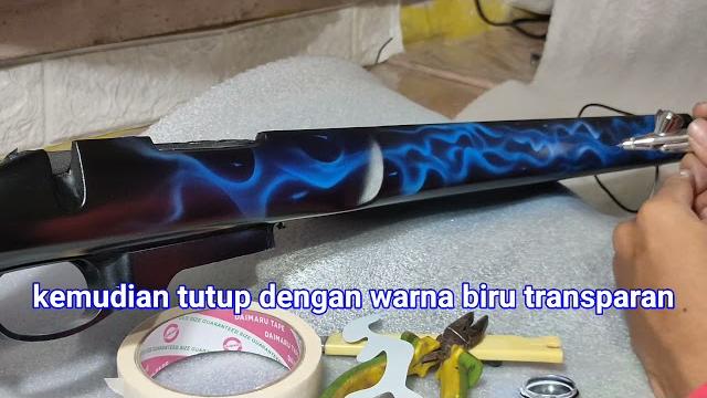 Airbrush senapan motif api | airbrush blue fire Airbrush senapan motif api | airbrush blue fire