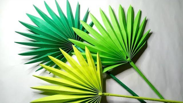 Diy fan palm leaves paper crafts tutorial Diy fan palm leaves paper crafts tutorial