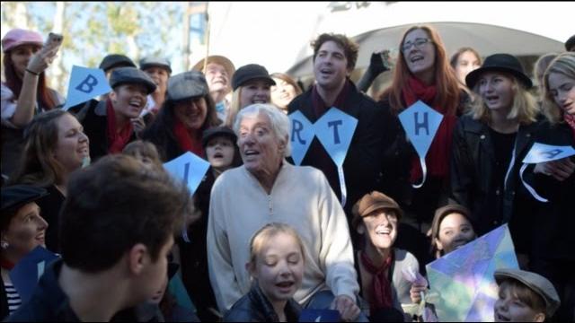 Dick van dyke's 90th birthday flash mob + sing-a-long Dick van dyke's 90th birthday flash mob + sing-a-long