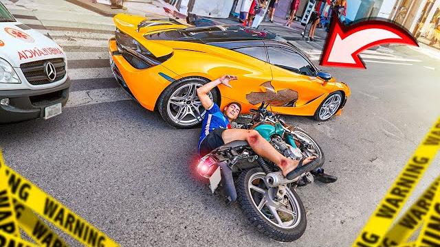 An accident happened - a motorcycle hit my mclaren An accident happened - a motorcycle hit my mclaren
