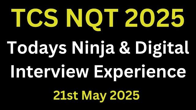 Tcs ninja & digital interview experience 2025 batch | tcs technical + hr questions discussed Tcs ninja & digital interview experience 2025 batch | tcs technical + hr questions discussed