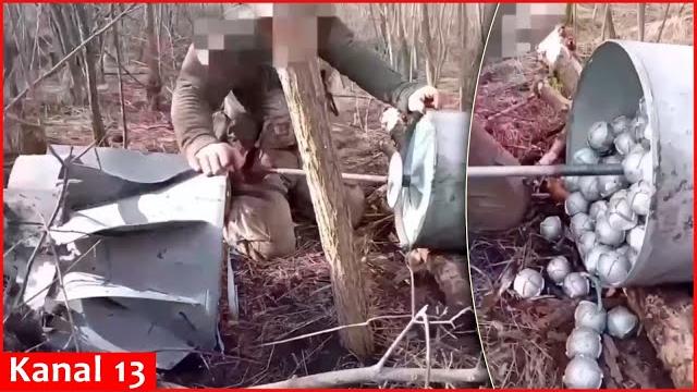 Russian soldiers show rbk-500 fired at their position Russian soldiers show rbk-500 fired at their position