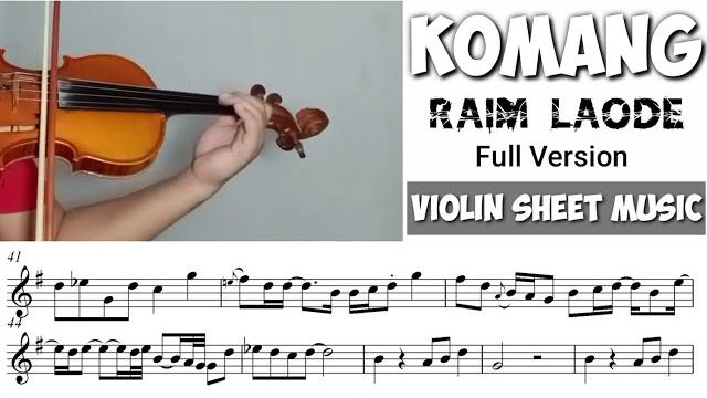 Komang - raim laode || violin sheet music Komang - raim laode || violin sheet music