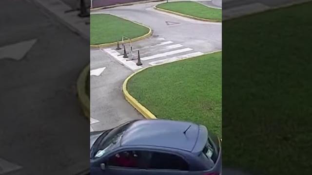 Woman crashes #car during #drivingtest Woman crashes #car during #drivingtest