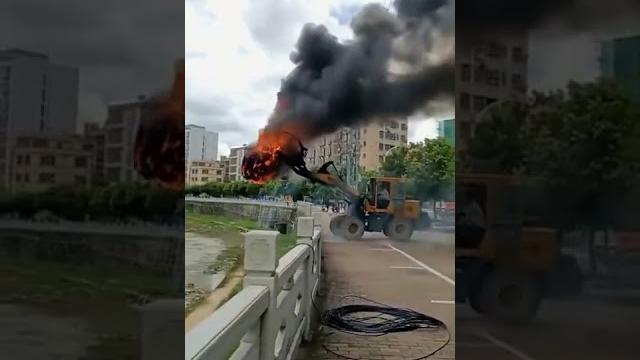 Burning electric car Burning electric car