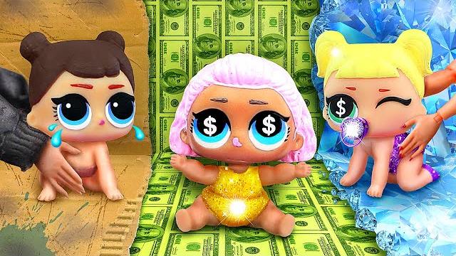 Broke, rich and giga rich babies / 32 lol omg diys Broke, rich and giga rich babies / 32 lol omg diys