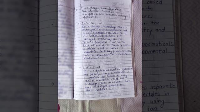 Ion exchange chromatography notes #medicalnotes Ion exchange chromatography notes #medicalnotes