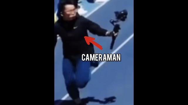 Cameraman runs faster than the athletes! Cameraman runs faster than the athletes!