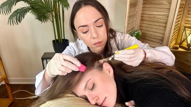 Asmr scalp check & treatment - (sensitivity scalp tests, sharp or dull) real person medical exam Asmr scalp check & treatment - (sensitivity scalp tests, sharp or dull) real person medical exam