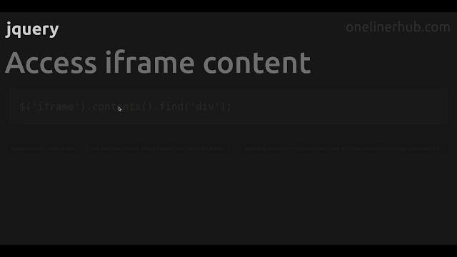 Access iframe content Access iframe content