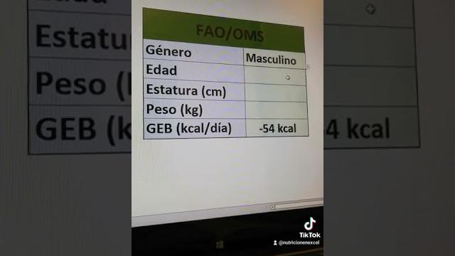Geb con fao/oms #nutex #nutricion #geb Geb con fao/oms #nutex #nutricion #geb