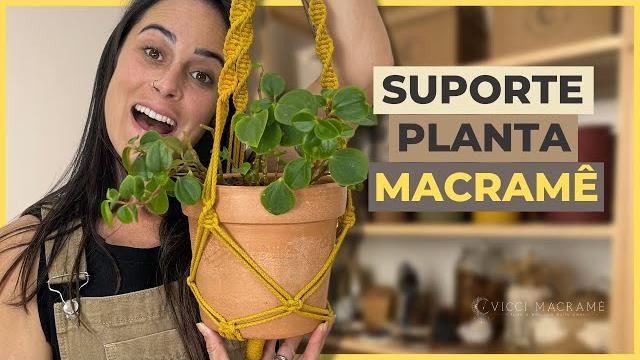 Como fazer suporte para plantas em macrame Como fazer suporte para plantas em macrame