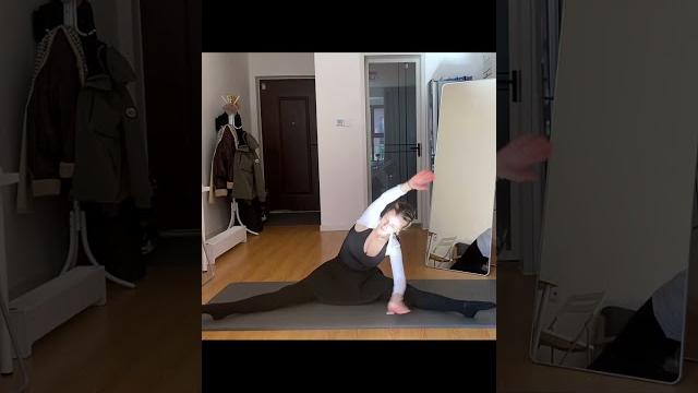 Yoga at home in a skirt Yoga at home in a skirt