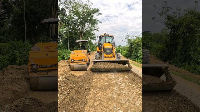 Jcb 3dx loader folding & mini roller work #jcb #jcb3dx #tractor Jcb 3dx loader folding & mini roller work #jcb #jcb3dx #tractor