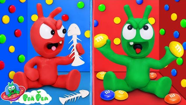Pea pea explores funny challenges in the mysterious 100 button room | pea pea - cartoon for kids Pea pea explores funny challenges in the mysterious 100 button room | pea pea - cartoon for kids