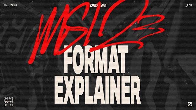 Format explainer | msi 2023 Format explainer | msi 2023