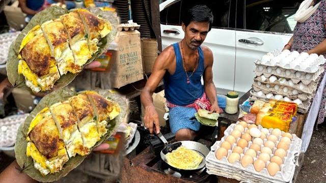 Special bread egg toast making on footpath at kolkata । price ₹ 70/- only । indian street food Special bread egg toast making on footpath at kolkata । price ₹ 70/- only । indian street food