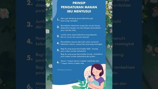 Prinsip pengaturan makan ibu menyusui Prinsip pengaturan makan ibu menyusui