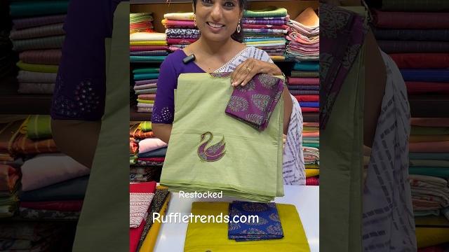 Rathi south cotton sarees with aplic work! | rs.1,360/- | whatsapp-6369545679 | shop@ruffletrends Rathi south cotton sarees with aplic work! | rs.1,360/- | whatsapp-6369545679 | shop@ruffletrends