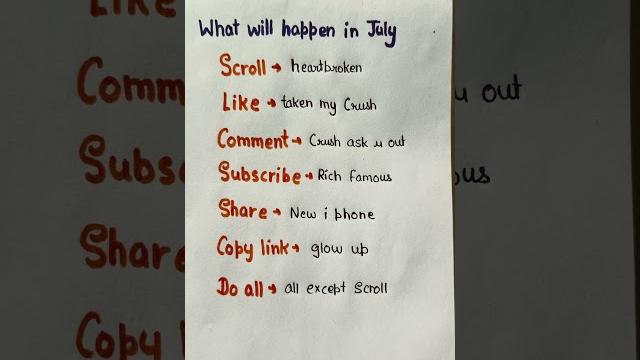 What will happen in "july" What will happen in "july"