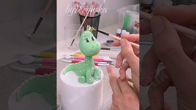 Fondant dino cute caketopper tutorial, мк динозаврик из мастики, фигурка из мастики, урок лепки Fondant dino cute caketopper tutorial, мк динозаврик из мастики, фигурка из мастики, урок лепки