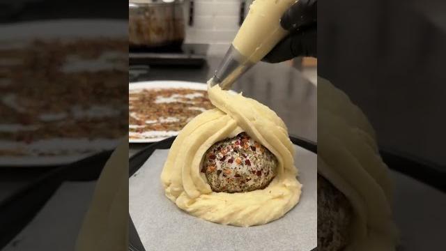 Stuffed dutchess potato mozzarella balls! duchess meets cheesy core #food #cheesytots #meatballs Stuffed dutchess potato mozzarella balls! duchess meets cheesy core #food #cheesytots #meatballs